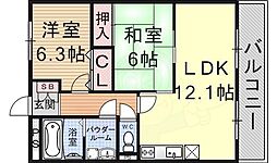 RiverAnneRena 2LDKの間取図画像
