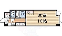 リベリー南草津 1Kの間取図画像