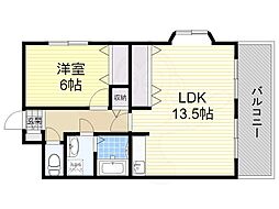 ルミエール2 1LDKの間取図画像