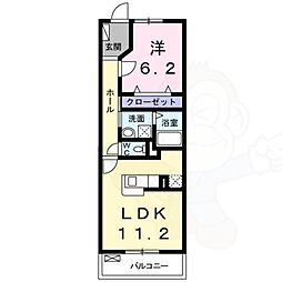 ソレイユカヤノ5 1LDKの間取図画像