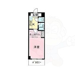 シャン・ド・フルール竹村 1Kの間取図画像