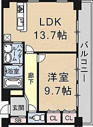 ガーデンシティ柳ケ崎 1LDKの間取図画像