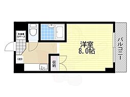 カルテットコボリA棟 1Kの間取図画像