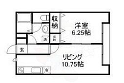 アネックス吉身 1LDKの間取図画像