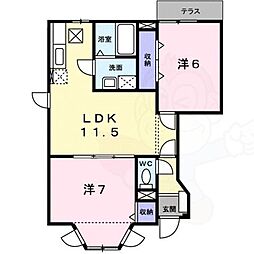 カサブランカ 2LDKの間取図画像