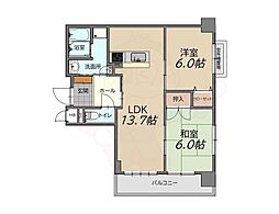 アトレー南草津 2LDKの間取図画像