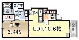 ラシュールコート2 1LDKの間取図画像