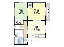 アルシオネ・セタ 2DKの間取図画像