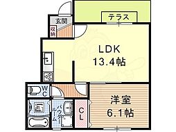 プリズム1 1LDKの間取図画像