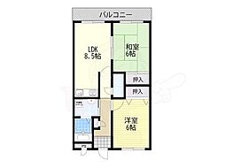 葵マンション2 2LDKの間取図画像