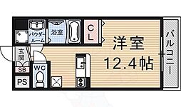 ヴェル・ベルヴィW・W ワンルームの間取図画像