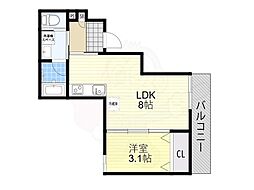ALEGRIA瀬田 1LDKの間取図画像