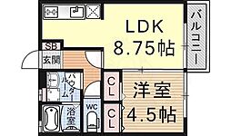サーキディット 1LDKの間取図画像