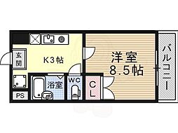 カーサ・ソラッツオ弐番館 1Kの間取図画像