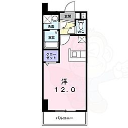 サニーサイドテラスK ワンルームの間取図画像