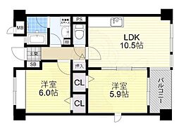 ラフラガンシア 2LDKの間取図画像
