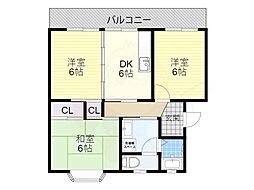 リーフマンション 3DKの間取図画像