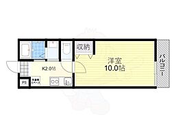 アークリード石山 1Kの間取図画像