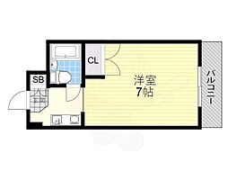 プランドール瀬田 1Kの間取図画像