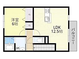 サンガーデン一橋C 1LDKの間取図画像