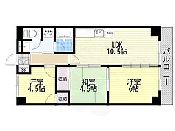 シャレー富士美台 3LDKの間取図画像