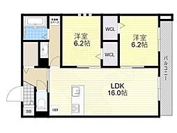 MAISON DE RAY 2LDKの間取図画像