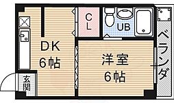 小堀マンション 1DKの間取図画像