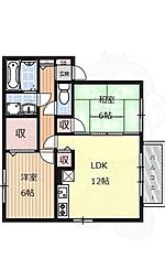 ベッラローゼ 2LDKの間取図画像