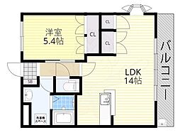 フォレストガーデン 1LDKの間取図画像