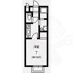 サンコート三雲 1Kの間取図画像