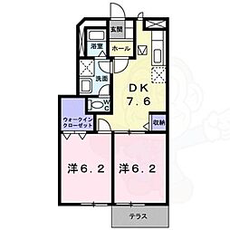 モンターニュ2 2DKの間取図画像