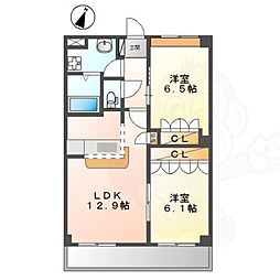 エル・アールK 2LDKの間取図画像