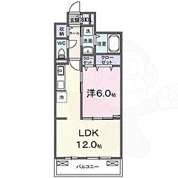 エルグランデSOU 1LDKの間取図画像
