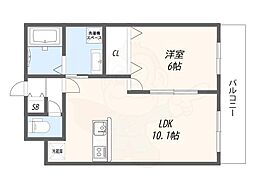 プチ・フルール千 1LDKの間取図画像