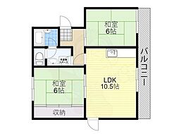 メゾン山極 2LDKの間取図画像