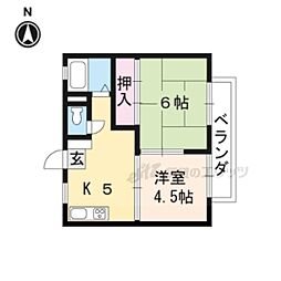 サングリーンハイツ 2階2DKの間取り