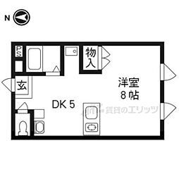 近鉄京都線 向島駅 徒歩18分の賃貸マンション 5階ワンルームの間取り