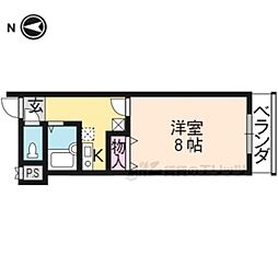 JR東海道・山陽本線 山科駅 徒歩15分の賃貸マンション 2階1Kの間取り