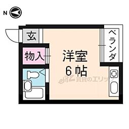 桃山サニーハイツ ワンルームの間取図画像