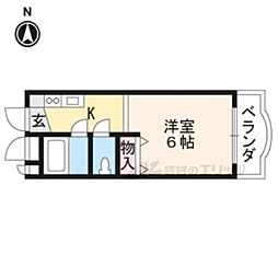 JR東海道・山陽本線 山科駅 徒歩13分の賃貸マンション 3階1Kの間取り