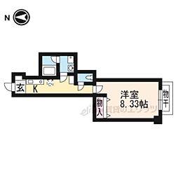 プラネシア星の子山科駅前 2階1Kの間取り