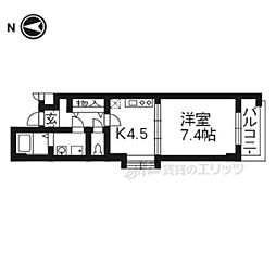 メゾンリズミィ 2階1DKの間取り