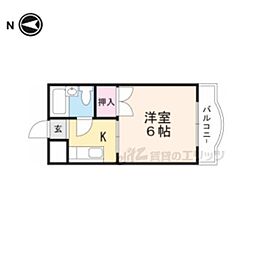 ルナール東野 2階ワンルームの間取り