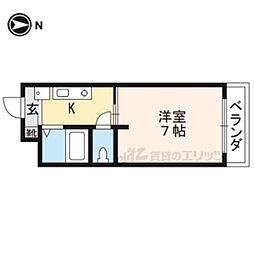 ハイツアボンリー 3階ワンルームの間取り