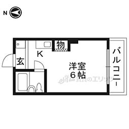 京阪本線 清水五条駅 徒歩2分の賃貸マンション 3階ワンルームの間取り
