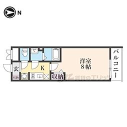 (仮称)グランデコート御陵天徳町 4階1Kの間取り