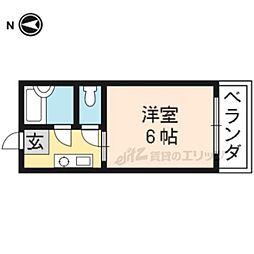 タウンズホワイト 3階1Kの間取り