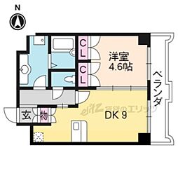 ジュネス神楽田 6階1LDKの間取り