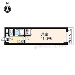 京都地下鉄東西線 椥辻駅 徒歩2分の賃貸マンション 5階1Kの間取り