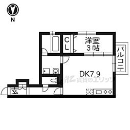 グラン・ジュテ烏田 1階1DKの間取り